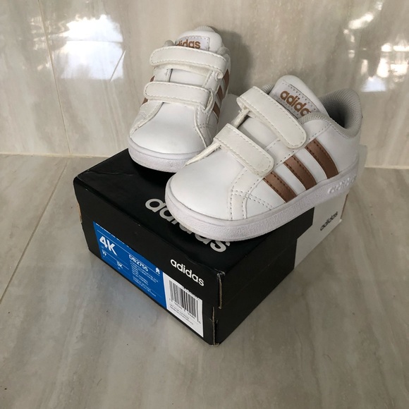 gold adidas baby shoes